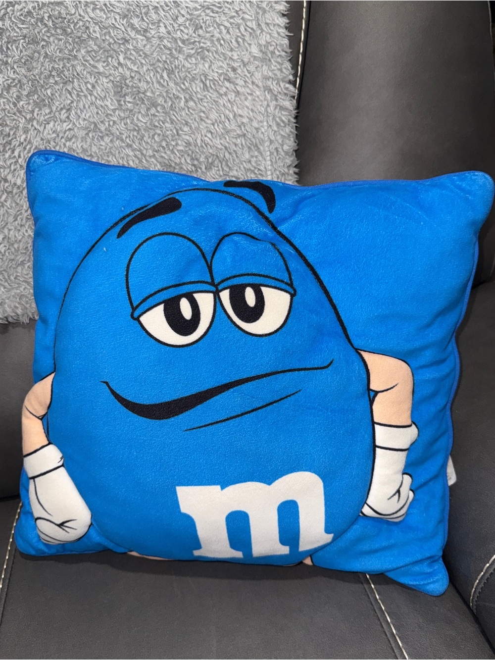 M&M's Blue Character Double-Sided Decorative Throw Pillow